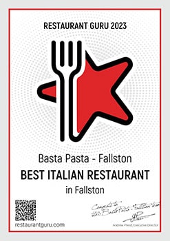 Restaurant Guru 2023 Basta Pasta Fallston Best Italian Restaurant in Fallston Badge